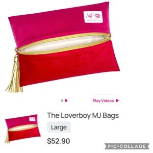 MJ Bags Pink and Red Clutch